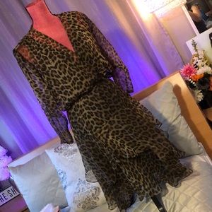Sheer Leopard layered dress